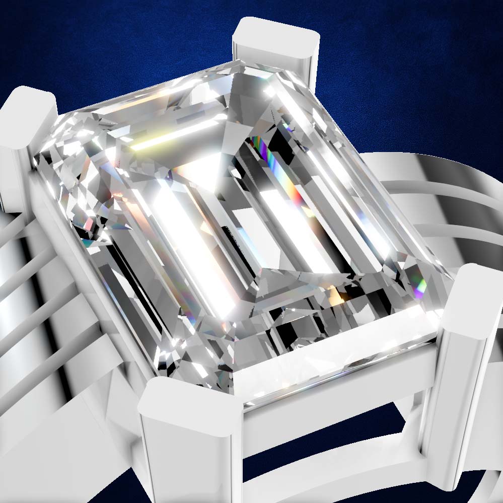 3 Carat Emerald Cut Laboratory Grown Diamond Ring