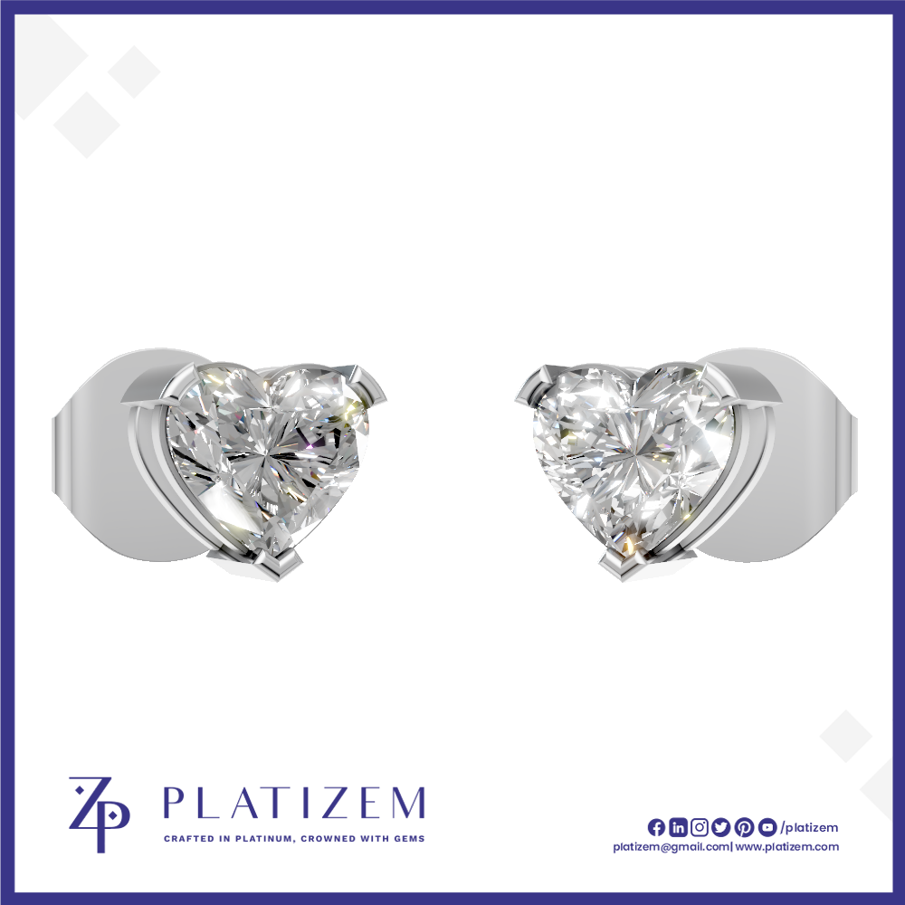 Heart Shaped Stud Earrings