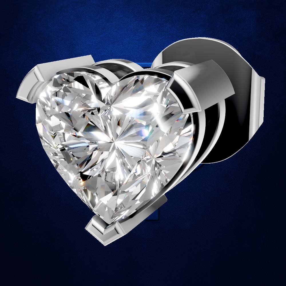 Heart Shaped Laboratory Grown Diamond Earrings Studs