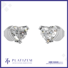 Lab Grown Diamond Heart Stud Earrings