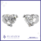 Heart Shaped Laboratory Grown Diamond Earrings