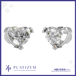 Heart Shaped Lab Grown Diamond Earrings