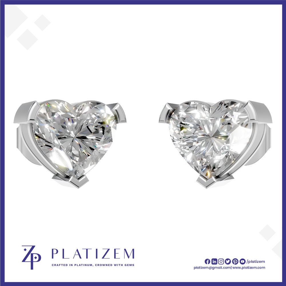 Heart Shaped Laboratory Grown Diamond Earrings