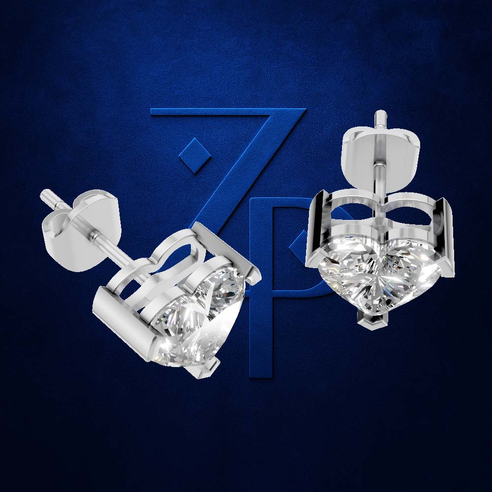 Heart Shaped Laboratory Grown Diamond Earrings