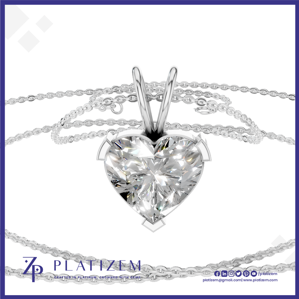 2 Carat Heart Shaped Laboratory Grown Diamond Pendant