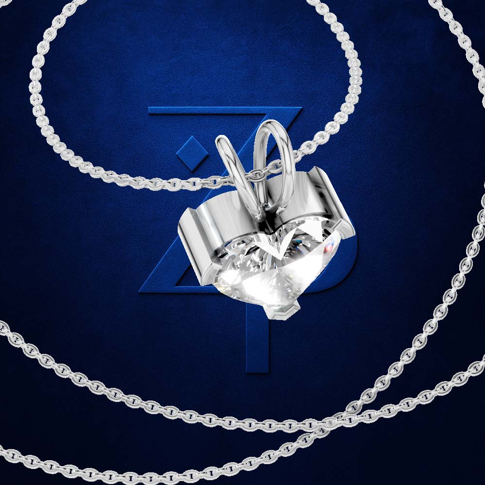 2 Carat Heart Shaped Laboratory Grown Diamond Pendant