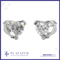 Gold With Heart Shaped Laboratory Grown Diamond Earrings