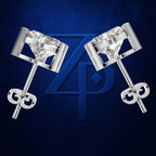 Gold With Heart Shaped Laboratory Grown Diamond Earrings