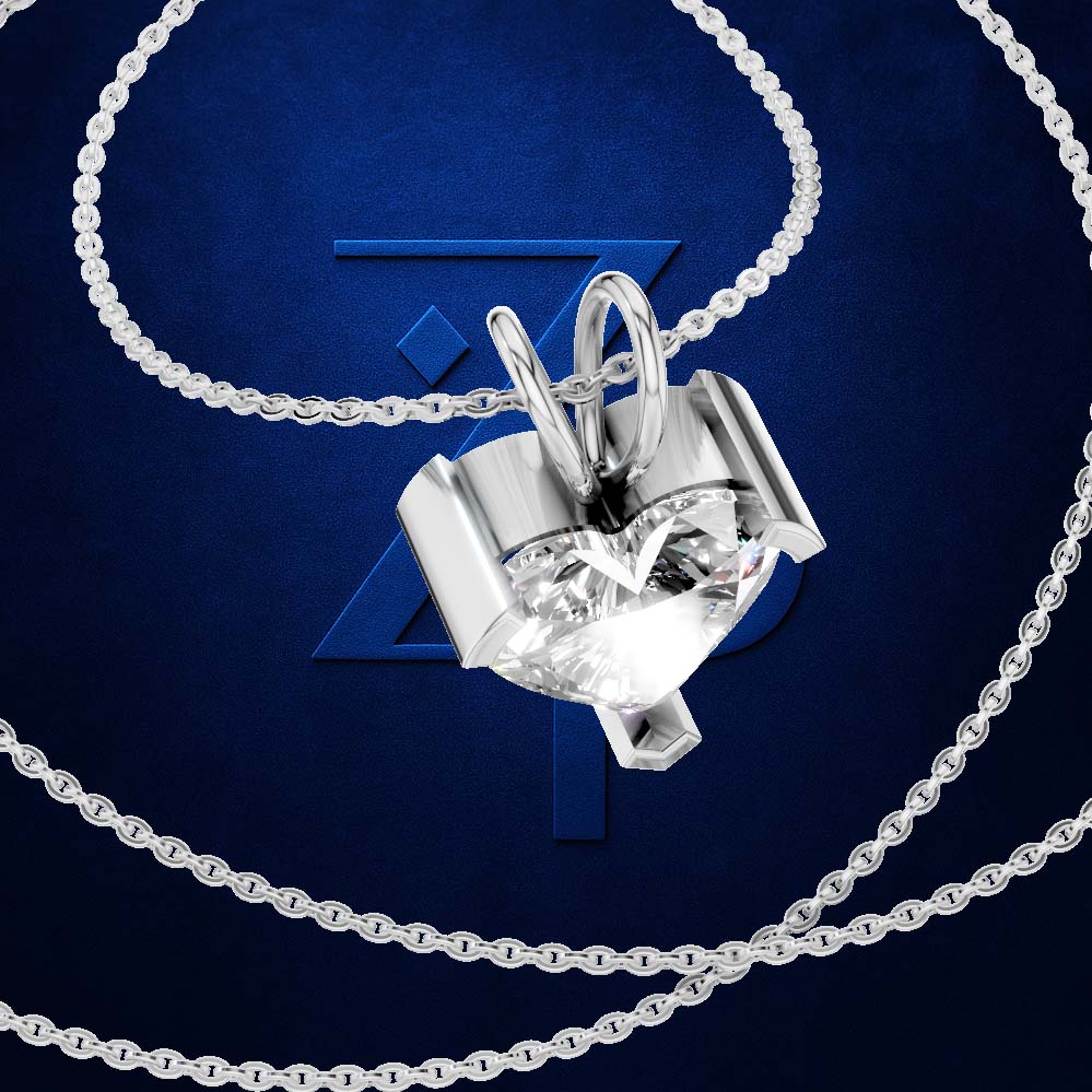 2.5 Carat Heart Cut Laboratory Grown Diamond Pendant