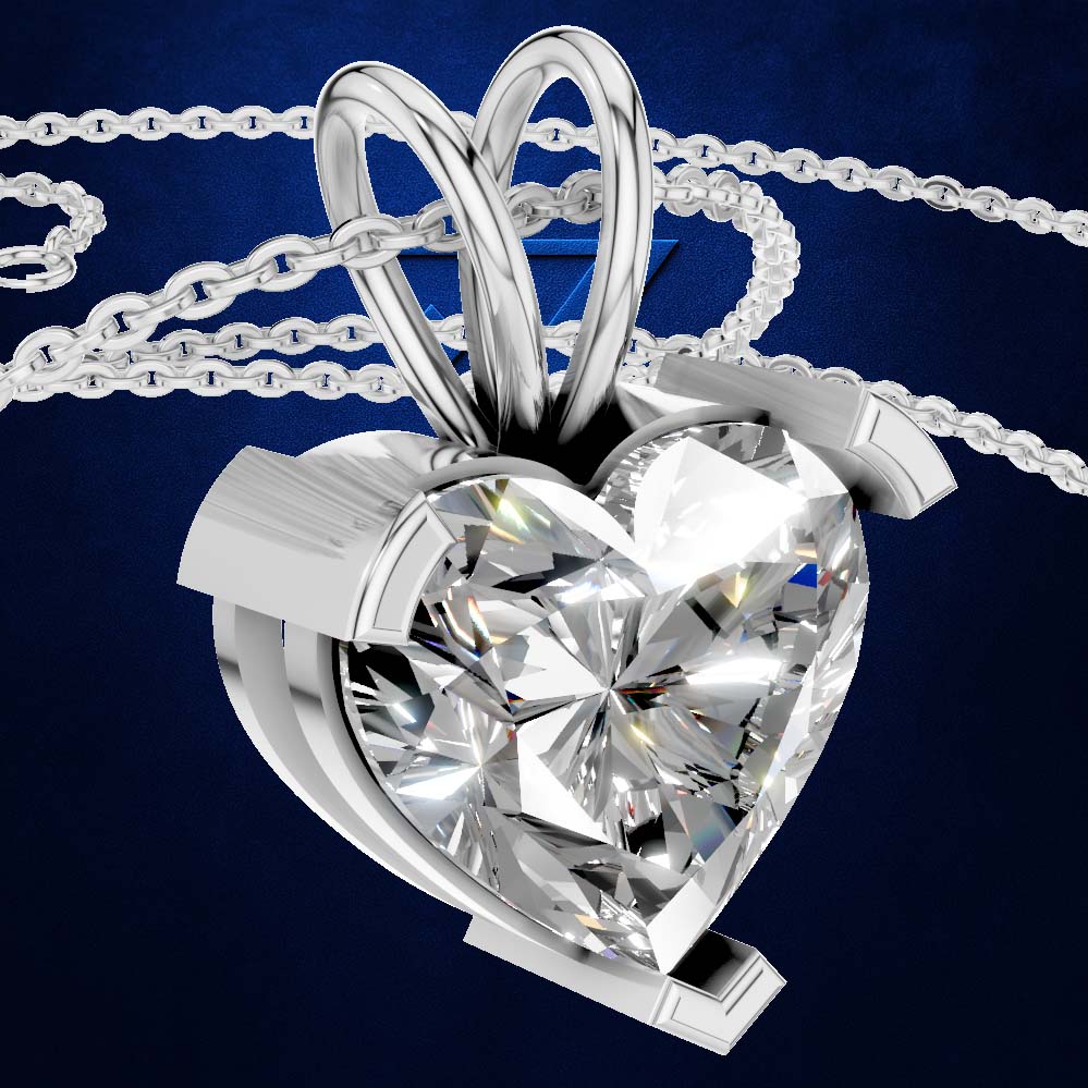 2.5 Carat Heart Cut Laboratory Grown Diamond Pendant