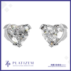 Heart Shaped Laboratory Grown Diamond Stud Earrings