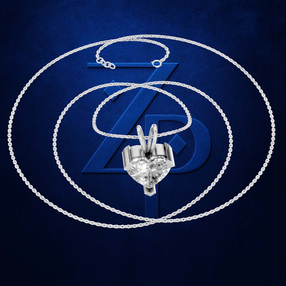 3 Carat Heart Shaped Laboratory Grown Diamond Pendant