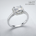 Platinum Emerald Laboratory Grown Diamond Engagement Ring