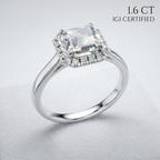 Platinum Emerald Laboratory Grown Diamond Engagement Ring