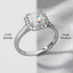 Platinum Emerald Laboratory Grown Diamond Engagement Ring