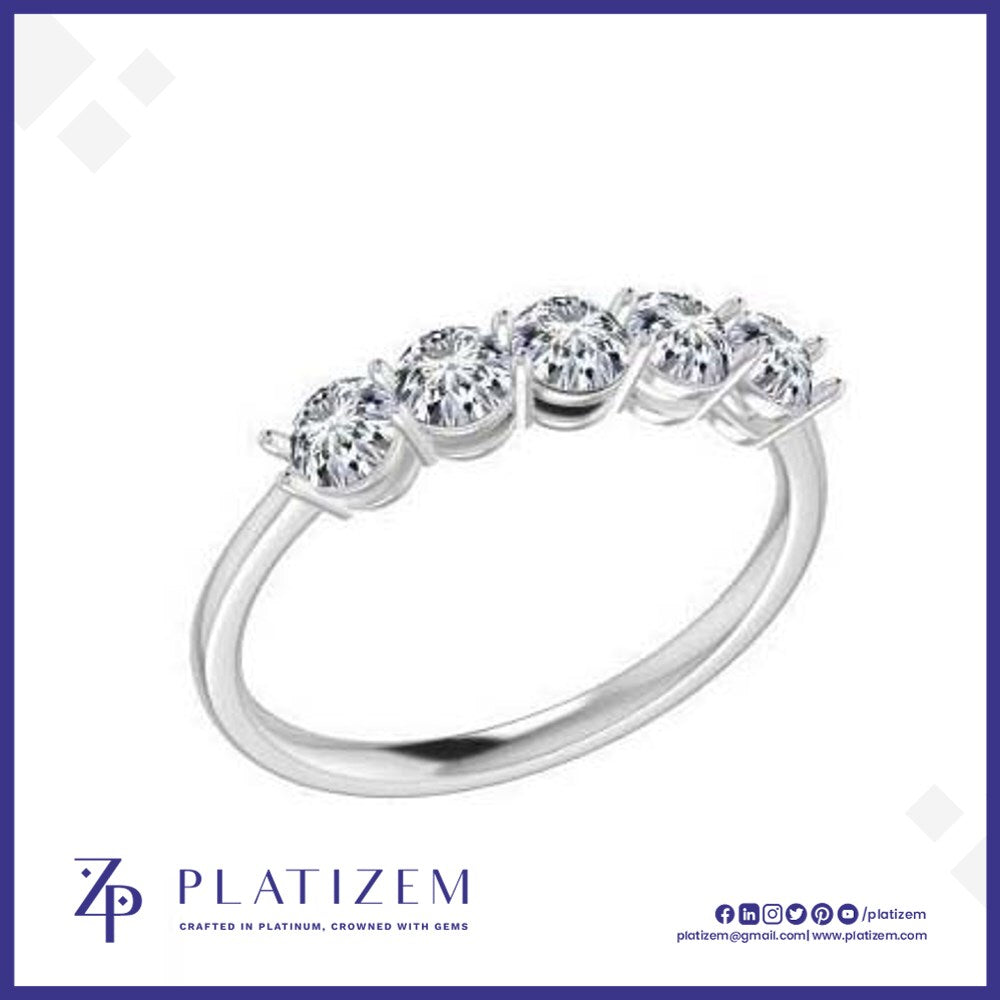 Five Stone Round Diamond Anniversary Ring for Women