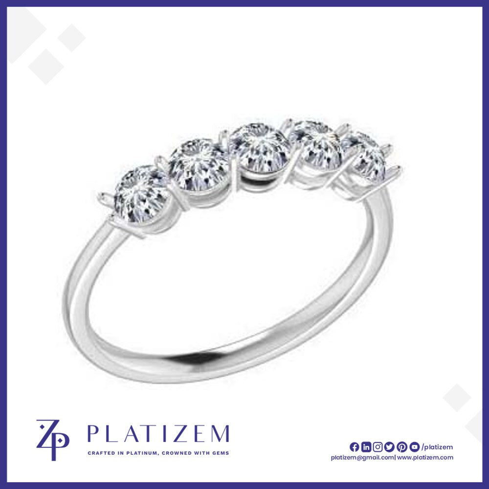 Graduated Five Stone Diamond Band for Women