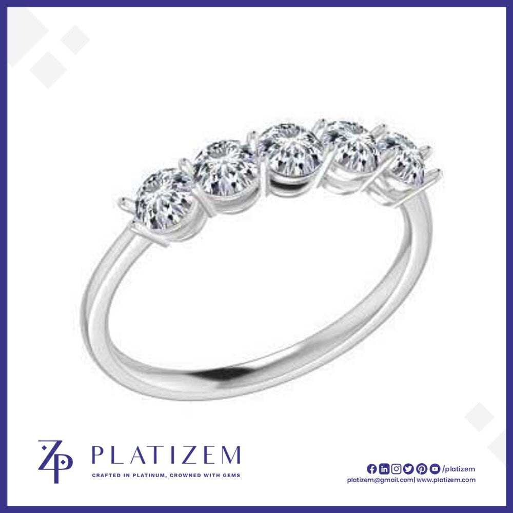 Five Stone Round Diamond Ring for Women