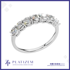 Round Cut Half Eternity Band Ring