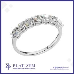 Round Cut Half Eternity Band Ring