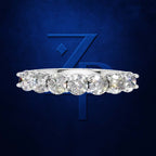 Round Cut Half Eternity Band Ring
