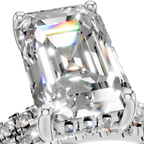 Platinum 950 Emerald Cut Engagement Ring Set