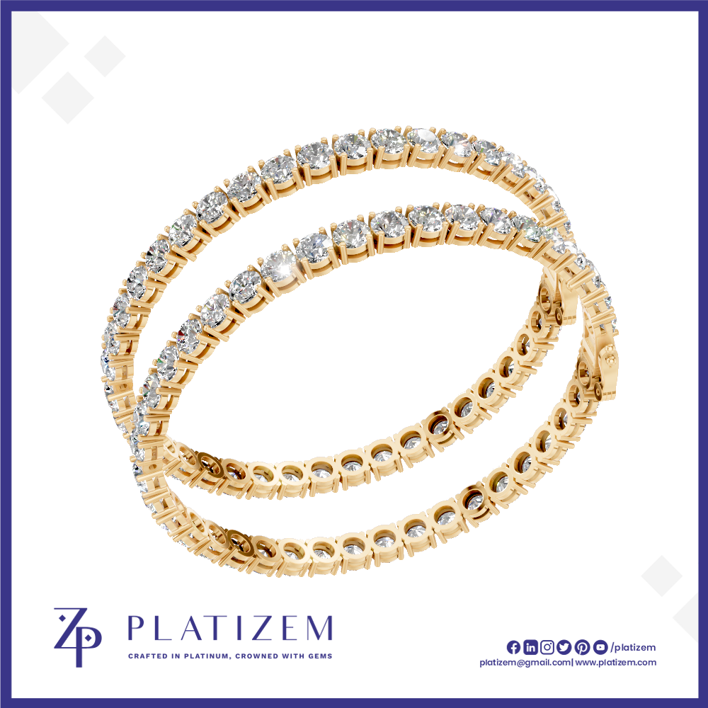 Platinum With Lab Grown Diamond Tennis Bracelet