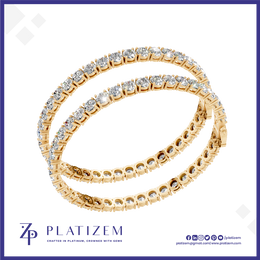 Platinum With Lab Grown Diamond Tennis Bracelet