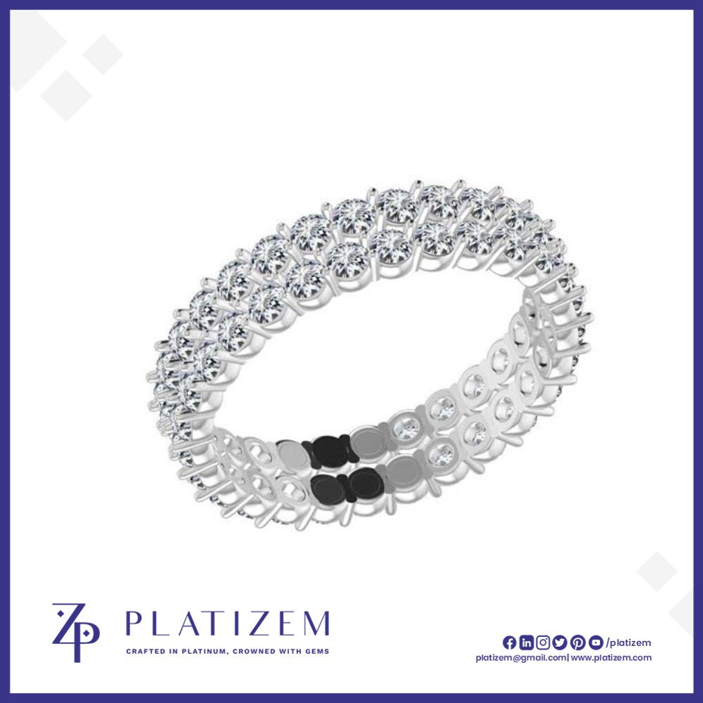 Two Row Diamond Full Eternity Ring for Women