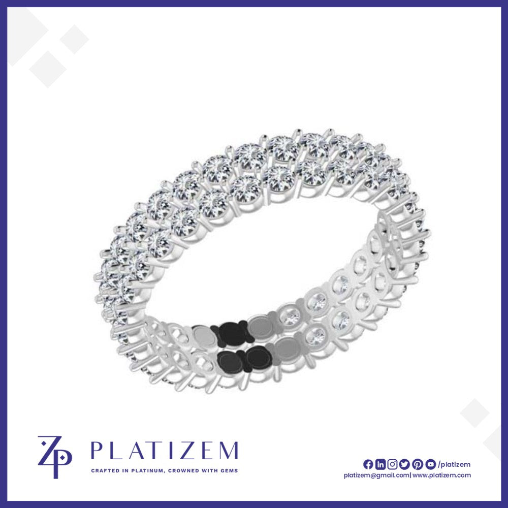 Double Row Diamond Eternity Band for Women