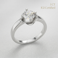 Unique Floral Shape Round Solitaire Engagement Ring for Women Luxury Fine Jewelry