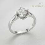Unique Floral Shape Round Solitaire Engagement Ring for Women Luxury Fine Jewelry