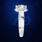 Unique Floral Shape Round Solitaire Engagement Ring for Women Luxury Fine Jewelry