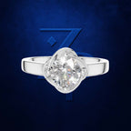 Unique Floral Shape Round Solitaire Engagement Ring for Women Luxury Fine Jewelry