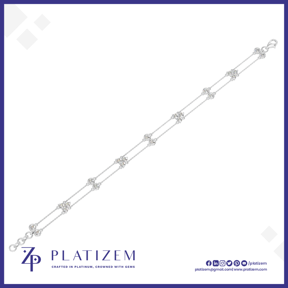 Round Lab Grown Diamond Chain Link Bracelet for Women