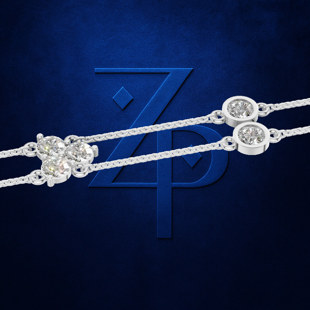Round Lab Grown Diamond Chain Link Bracelet for Women
