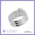 Round Lab Grown Diamond Bridal Set with Triple Row Band