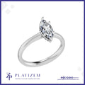 Marquise Solitaire Ring with Hidden Halo
