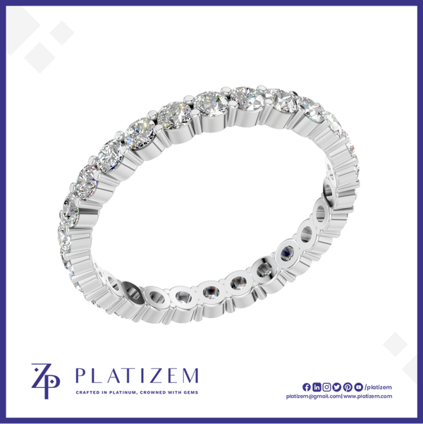 Round Laboratory Grown Diamond Wedding Band Gold and Platinum Luxury Ring