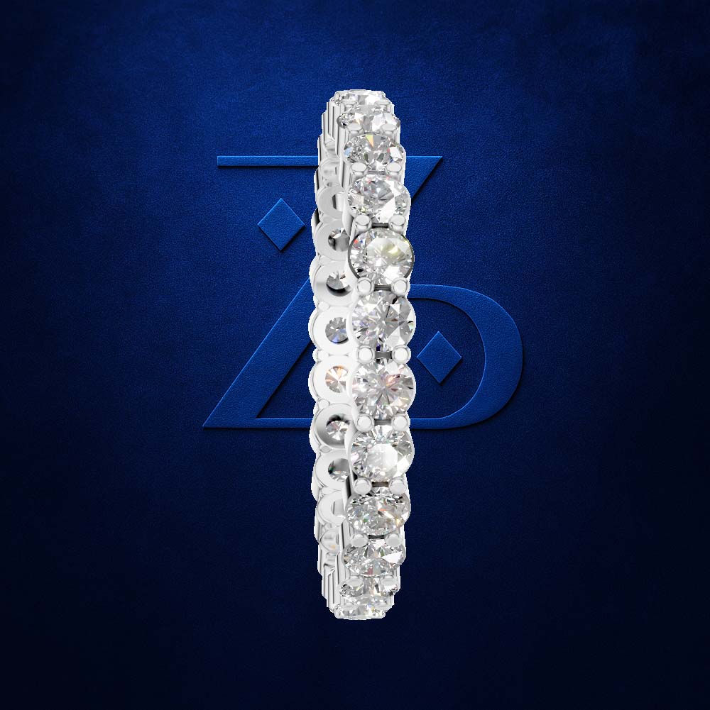 Round Laboratory Grown Diamond Wedding Band Gold and Platinum Luxury Ring