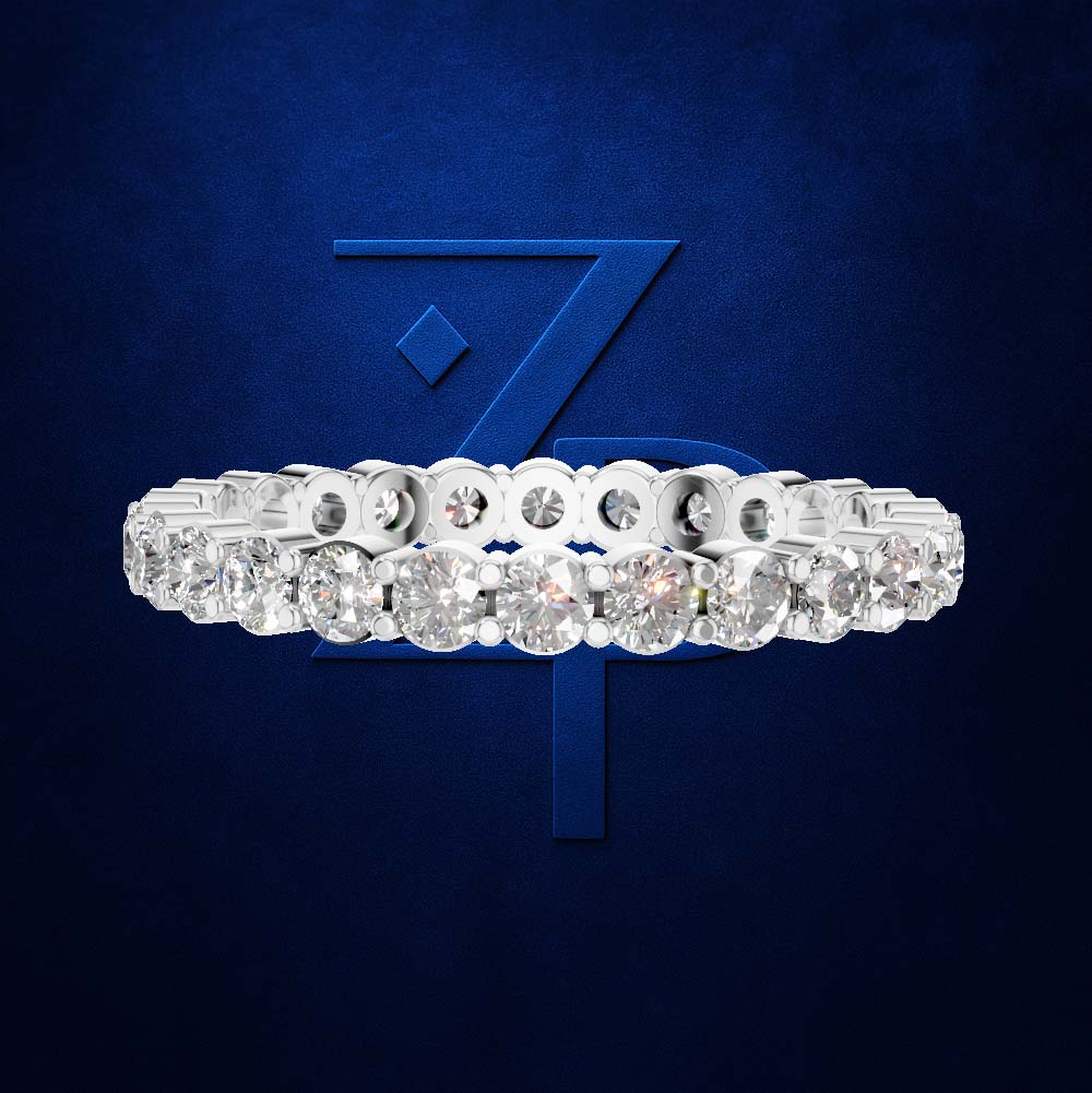 Round Laboratory Grown Diamond Wedding Band Gold and Platinum Luxury Ring