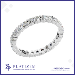 Round Cut Lab Grown Diamond Eternity Ring Elegant Wedding Band