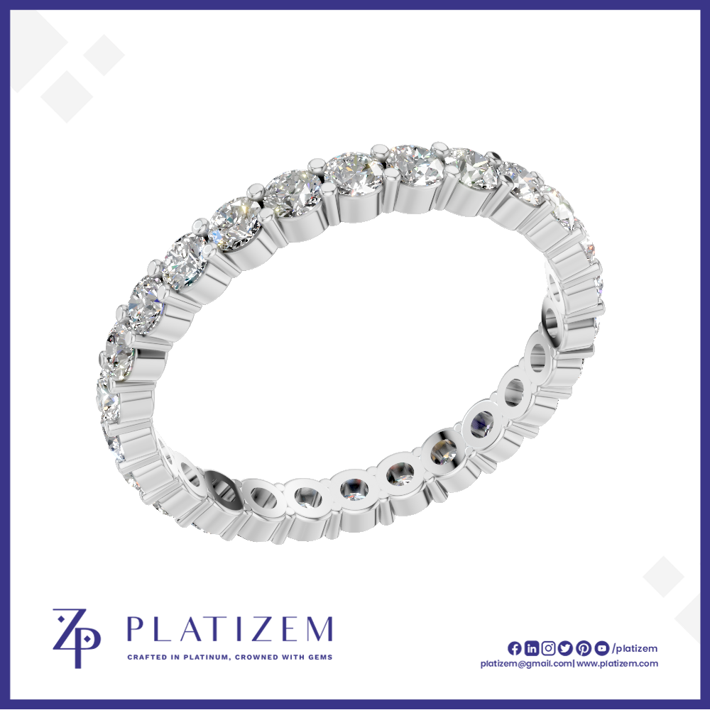 Round Cut Lab Grown Diamond Eternity Ring Elegant Wedding Band