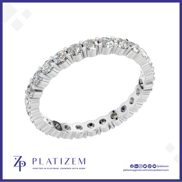 Round Cut Lab Grown Diamond Eternity Ring Elegant Wedding Band