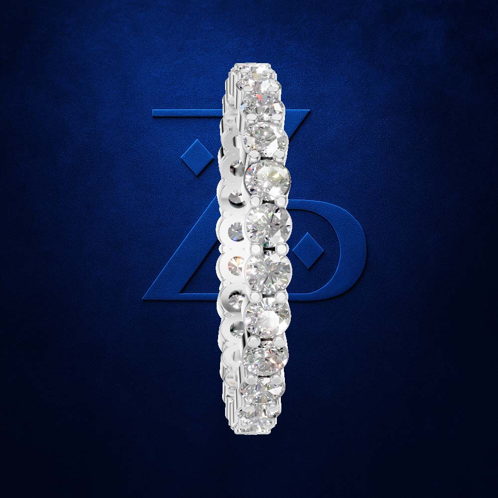 Round Cut Lab Grown Diamond Eternity Ring Elegant Wedding Band
