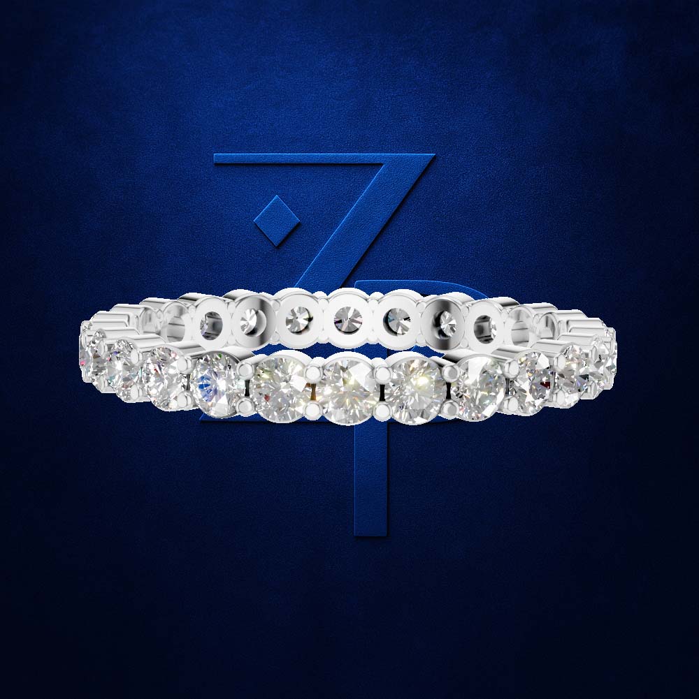 Round Cut Lab Grown Diamond Eternity Ring Elegant Wedding Band