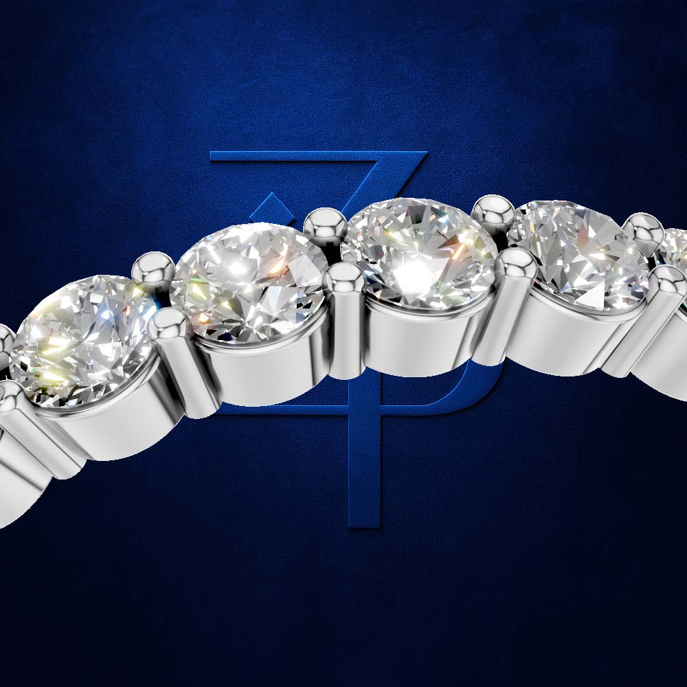Round Cut Lab Grown Diamond Full Eternity Wedding Band