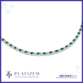 Emerald and Diamond Tennis Necklace in 14k Gold Elegant, Timeless, Luxury Jewelry