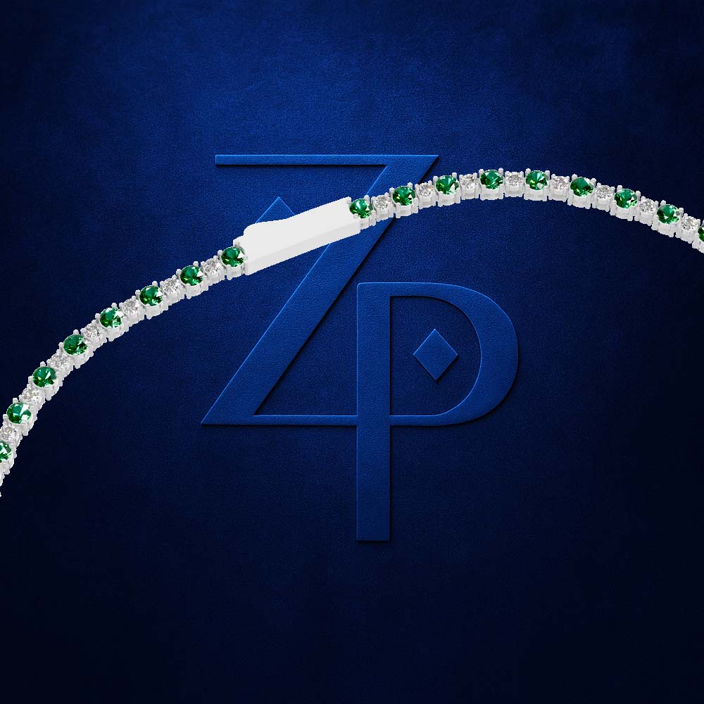 Emerald and Diamond Tennis Necklace in 14k Gold Elegant, Timeless, Luxury Jewelry