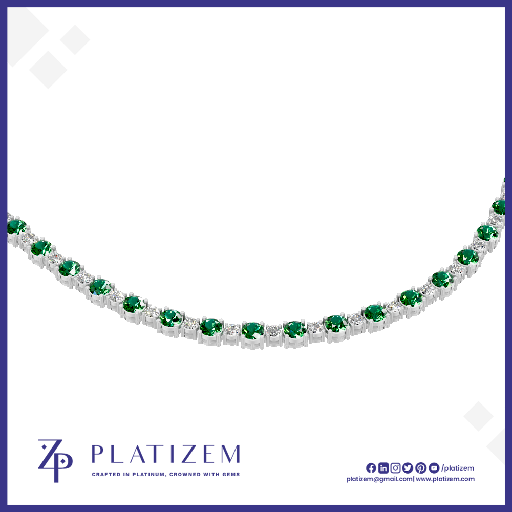 Timeless Laboratory Grown Diamonds and Emerald Tennis Necklace  Fine Jewelry for Women